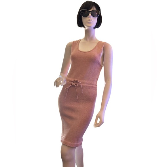 Venus Sleeveless Ribbed Bodycon Tank Midi Dress, Size L - Picture 1 of 2